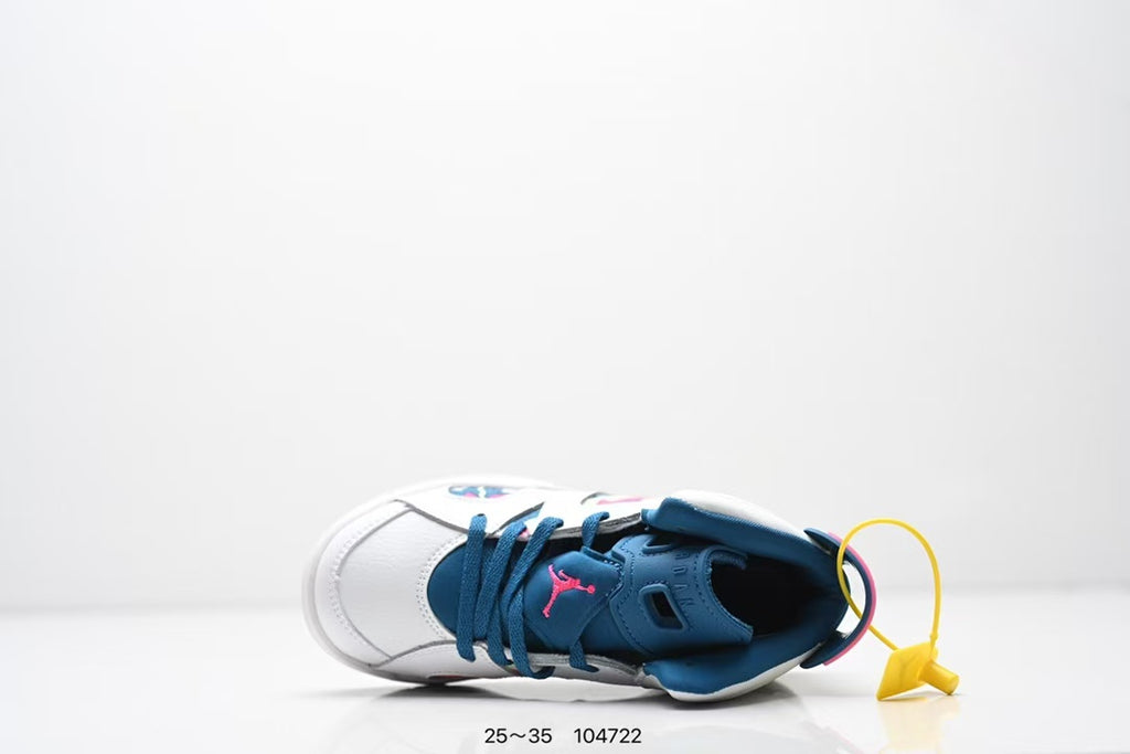 Joe 6 split leather children's shoes "white, blue"