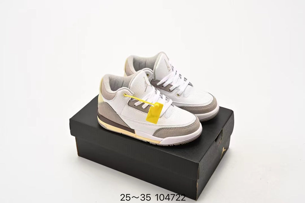 Joe 3" white, gray, yellow"