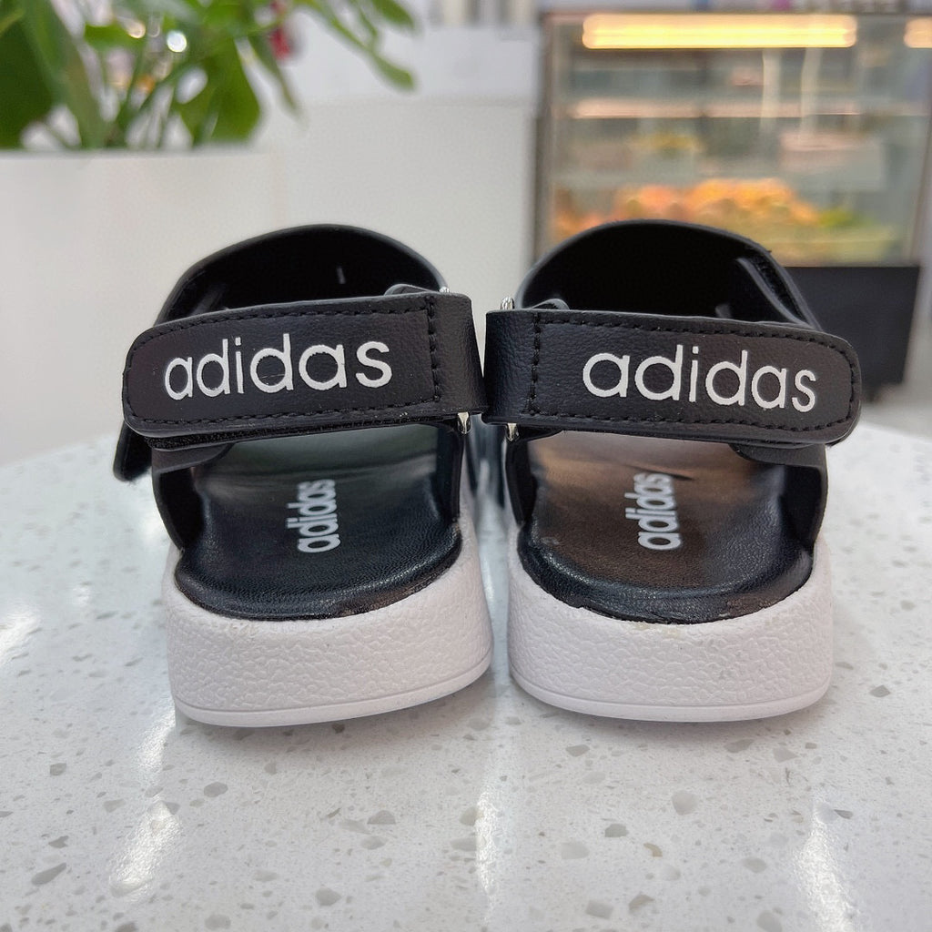 Adidas clover new sandals" black, white"