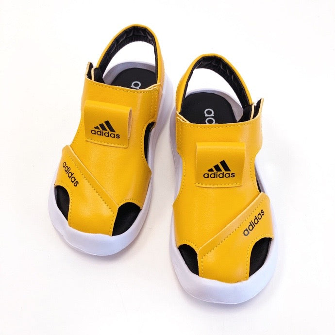 Adidas full leather bread head sandals" yellow"