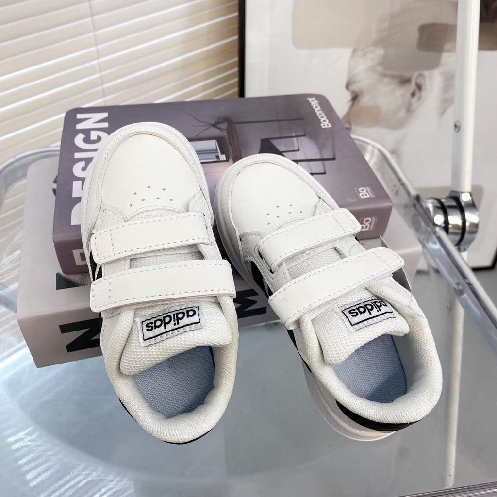 Adidas co-branded Velcro children's shoes" white, black"