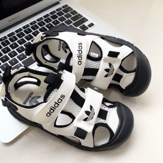 Adidas Velcro Stream Tracing Soft-soled Children's Beach Sandals" white, black"