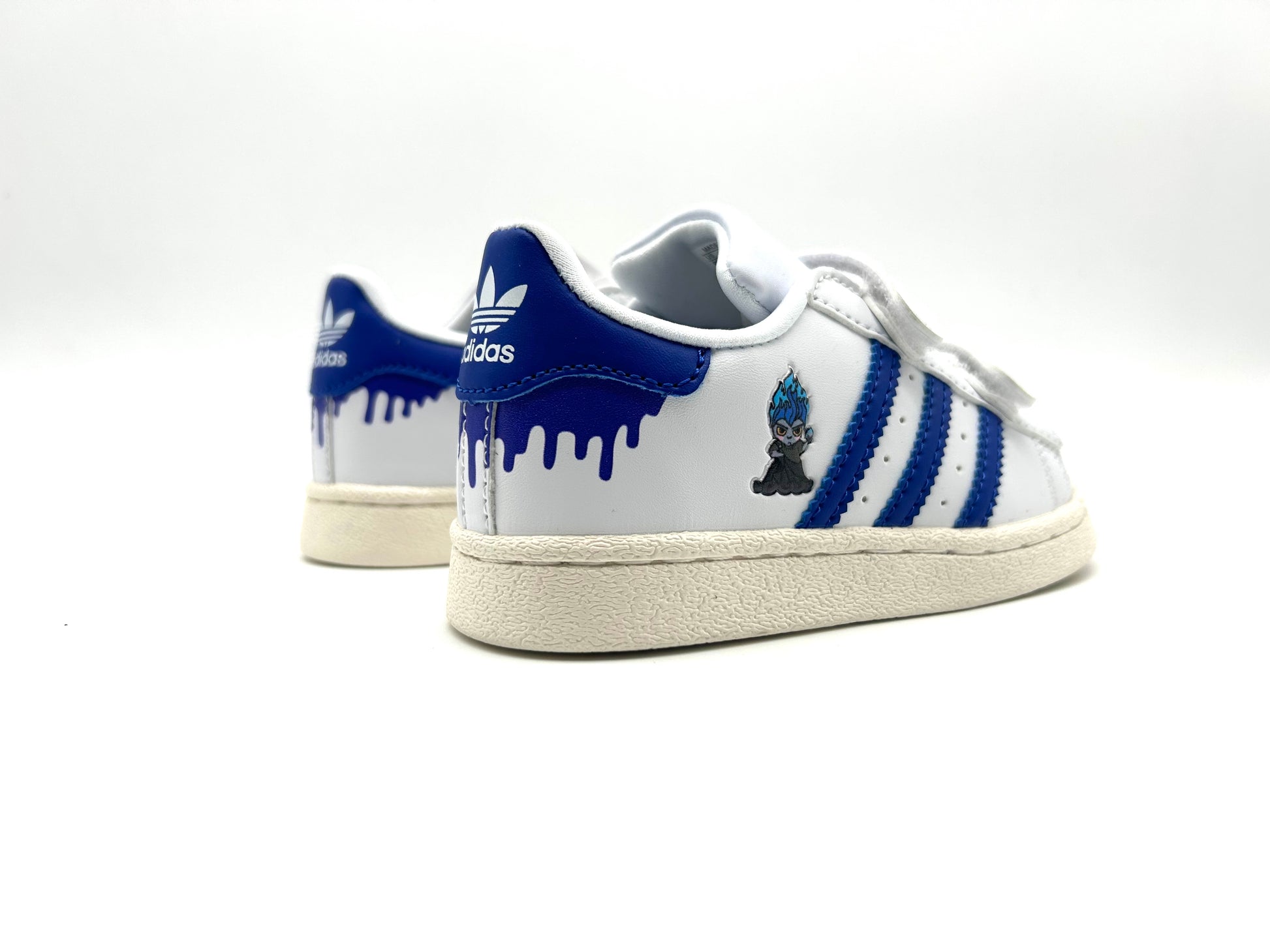 Adidas classic shell toe children's shoes" white, blue"