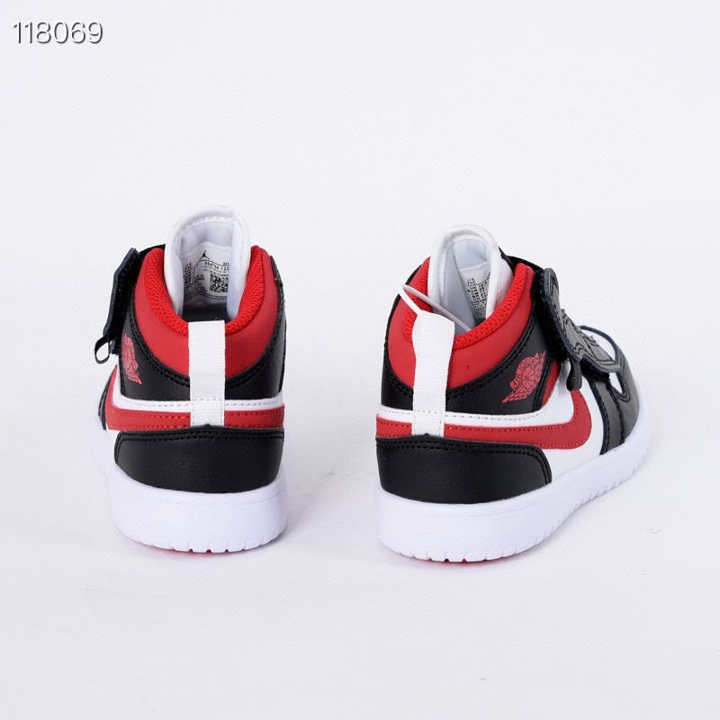 Jordan high top elastic band" white, black, red"