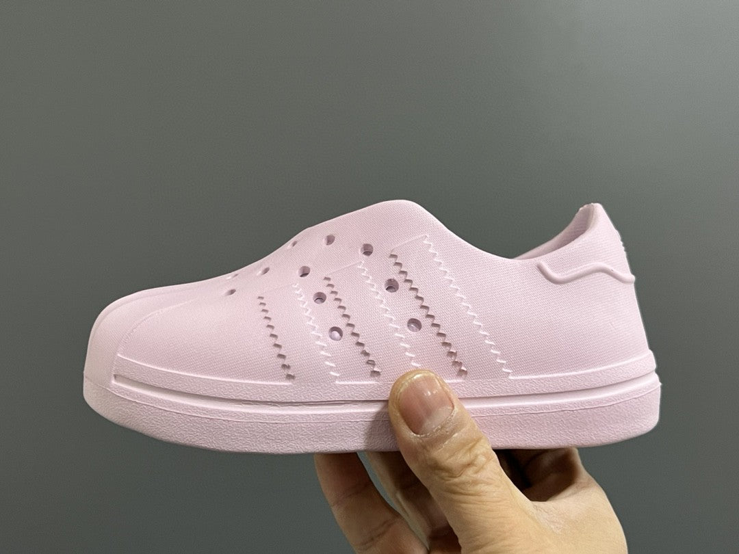 Soft shell hole slip-on sandals for children" light pink"