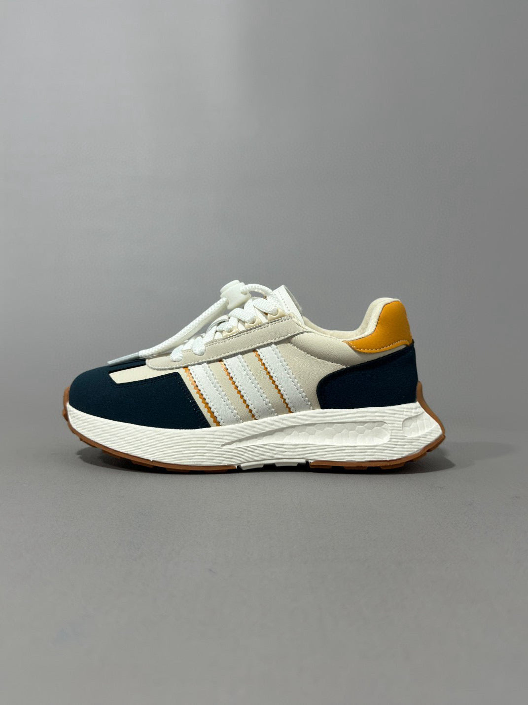 Adidas Popcorn Running Shoes" white, Navy"
