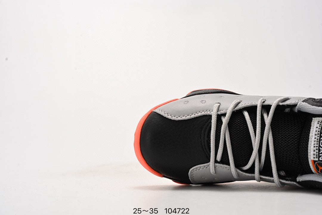 AJ13-1/split leather' gray, black, orange"