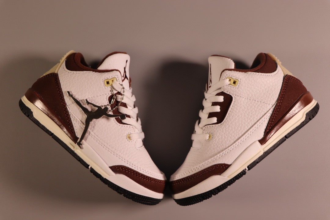 Jordan AJ3 children's shoes" white, dark brown"