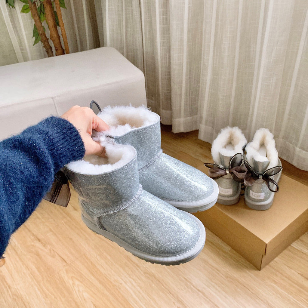 UGG Bear Snow Boots  " silver"