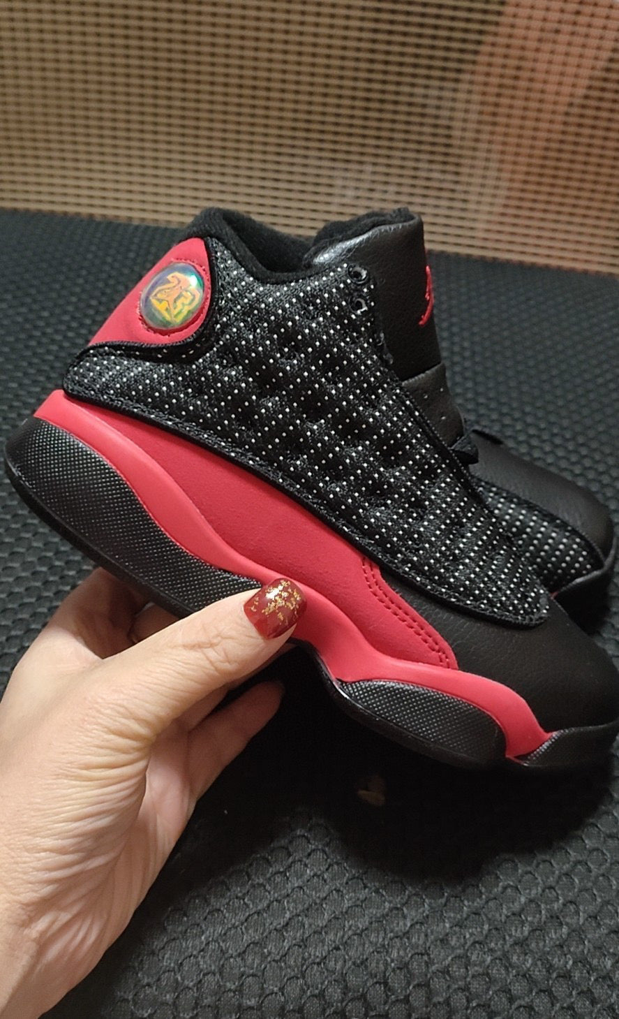 Joe 13 high top children's shoes" black, red'