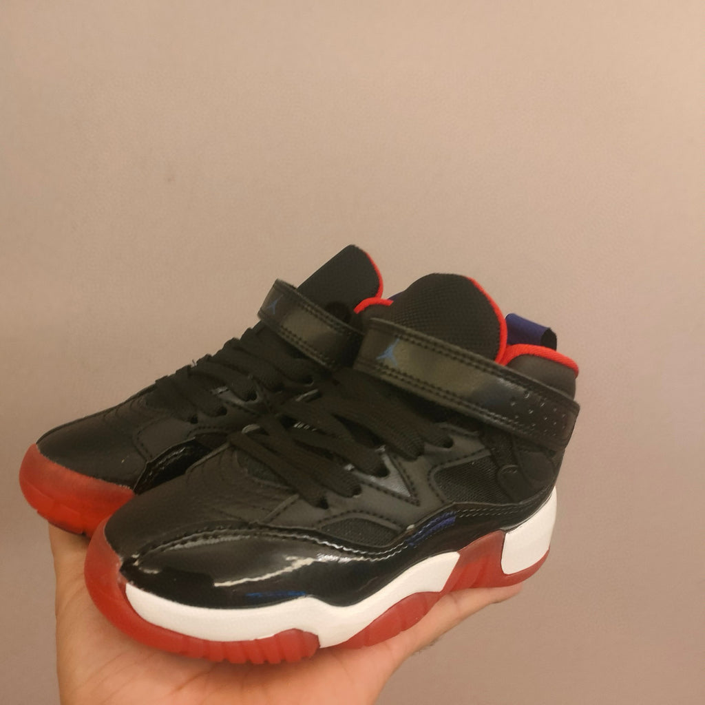 Jordan 612 single buckle children's shoes" black, orange"