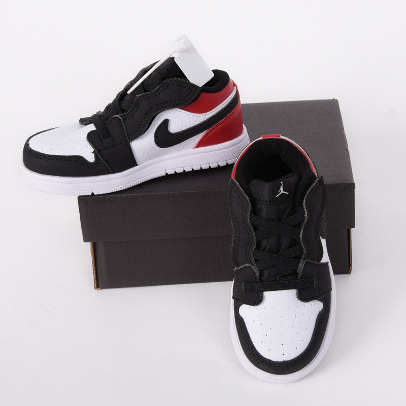 Jordan low top elastic band" white, black, red"