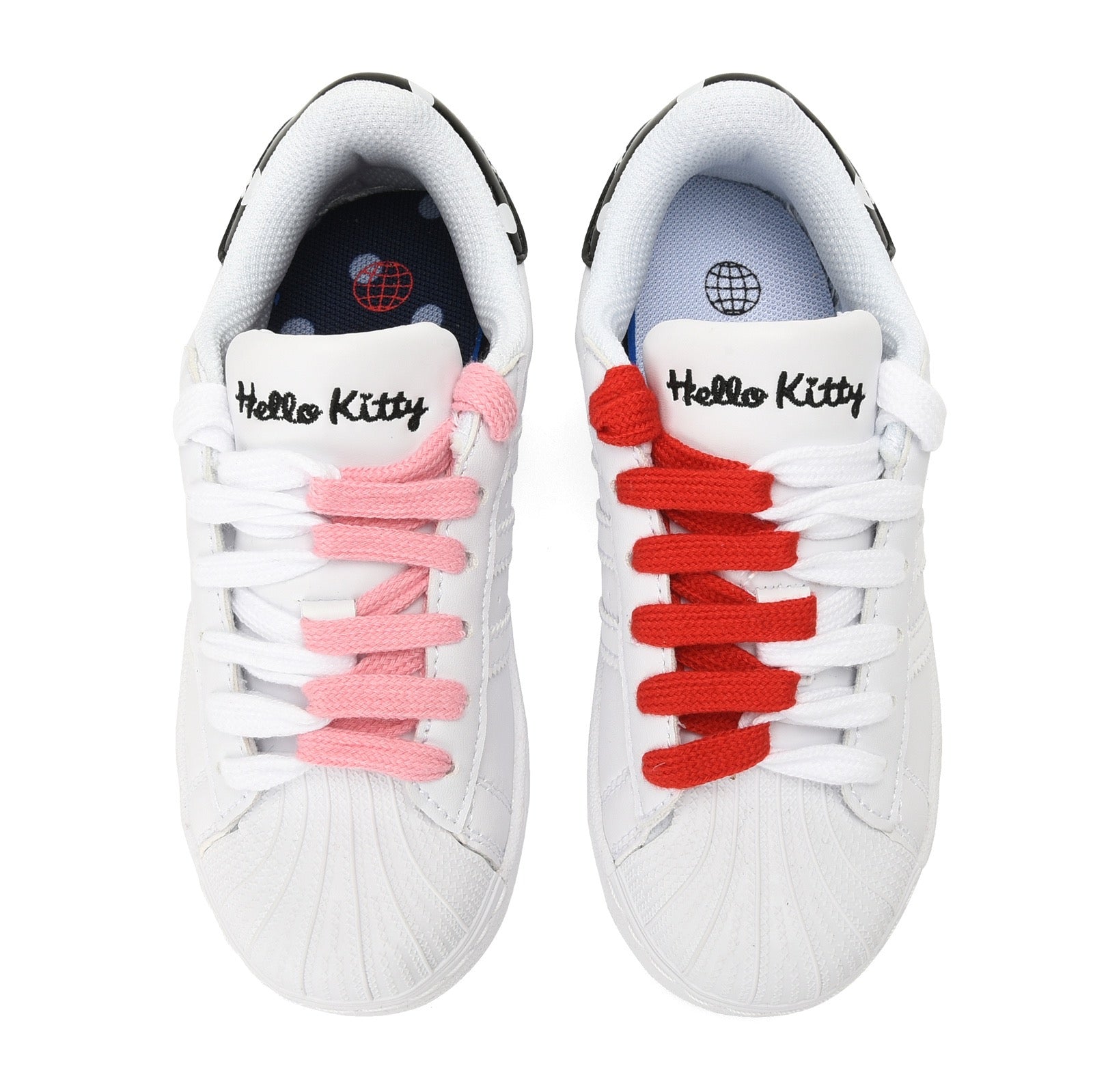 Adidas shell toe lace-up sneakers " white, red"