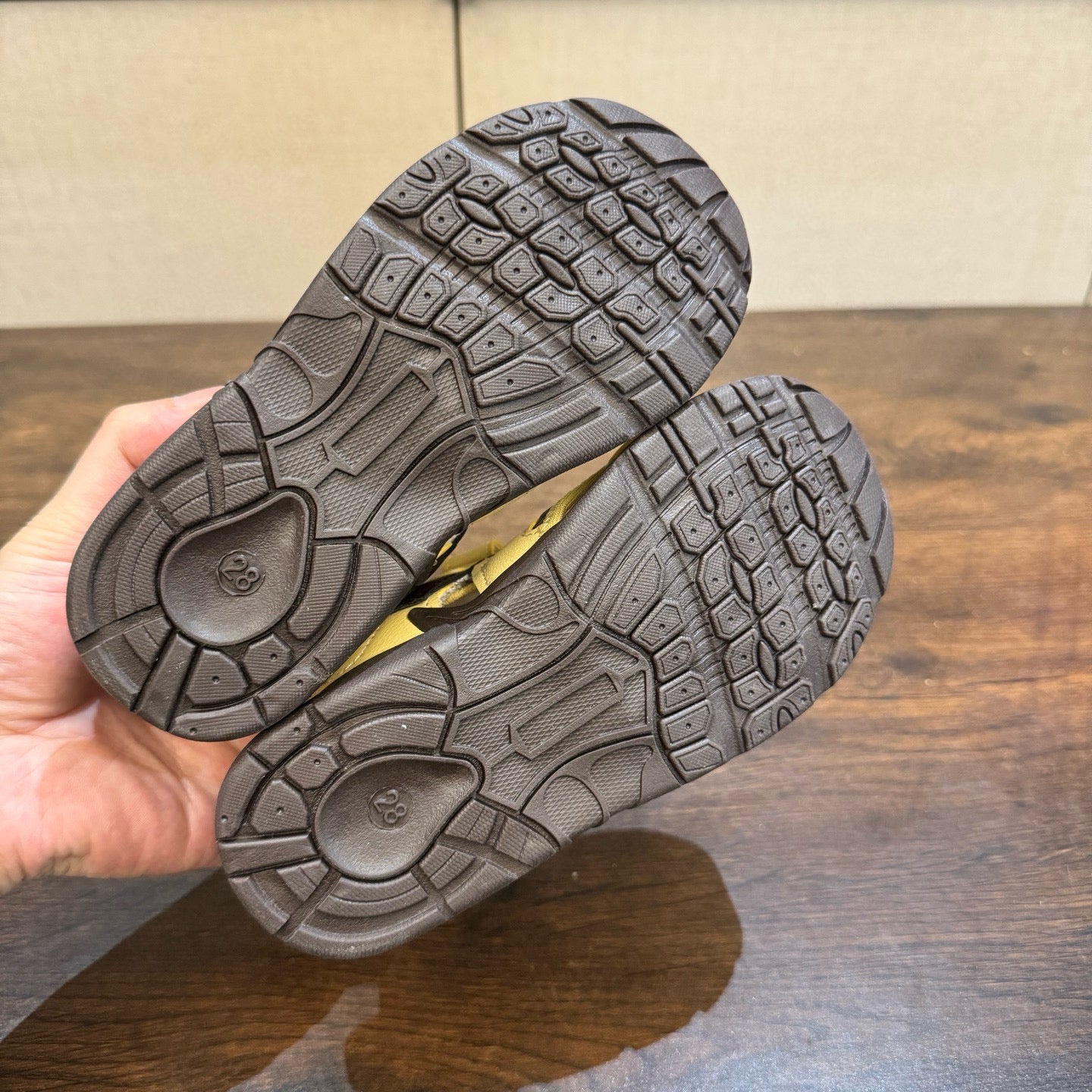 Miumiu co-branded river sandals "  yellow, dark brown"