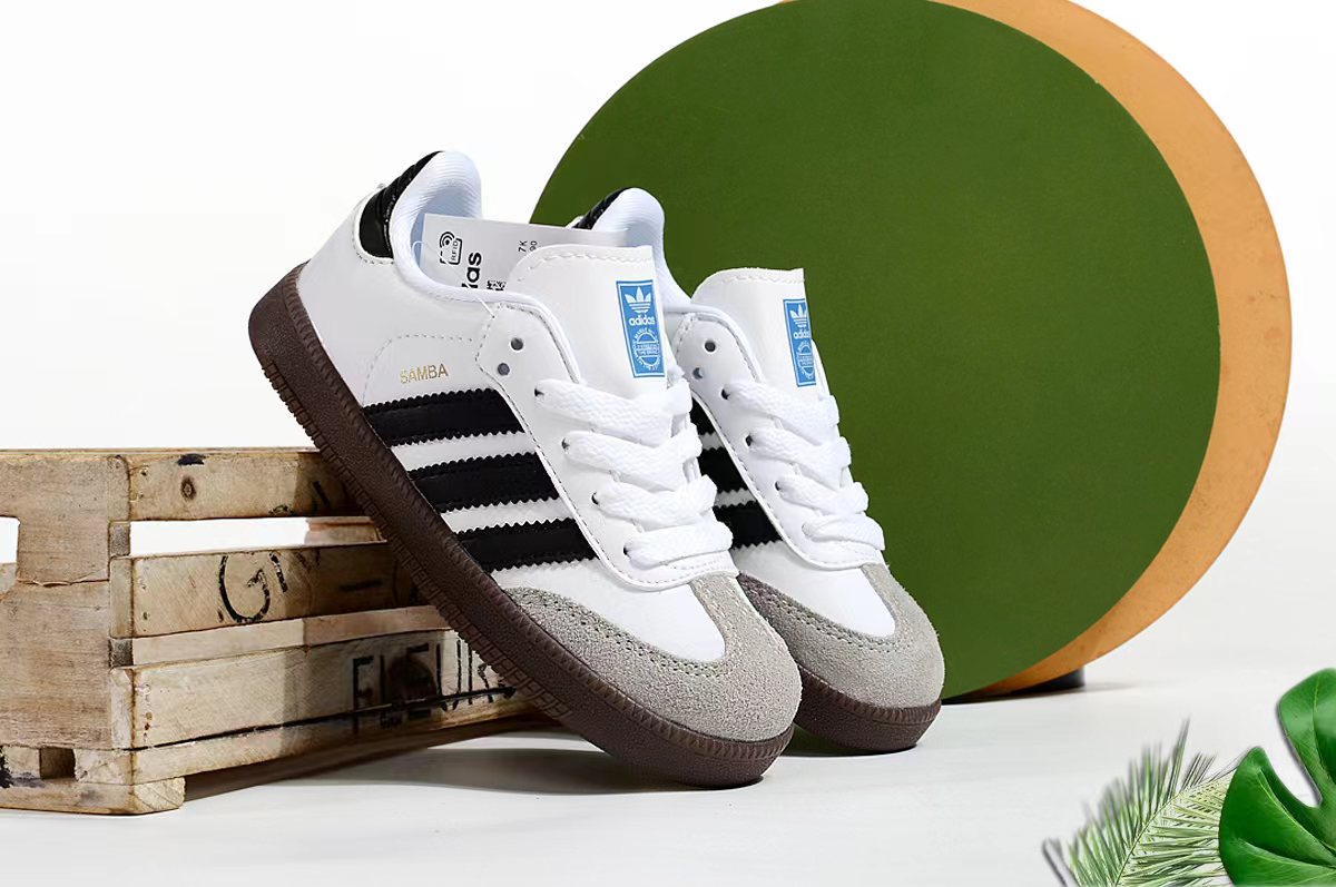 Adidas children's training shoes" white, black"