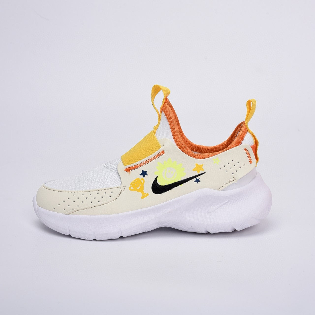 Nike slip-on running shoes" off white, Yellow ,& orange"