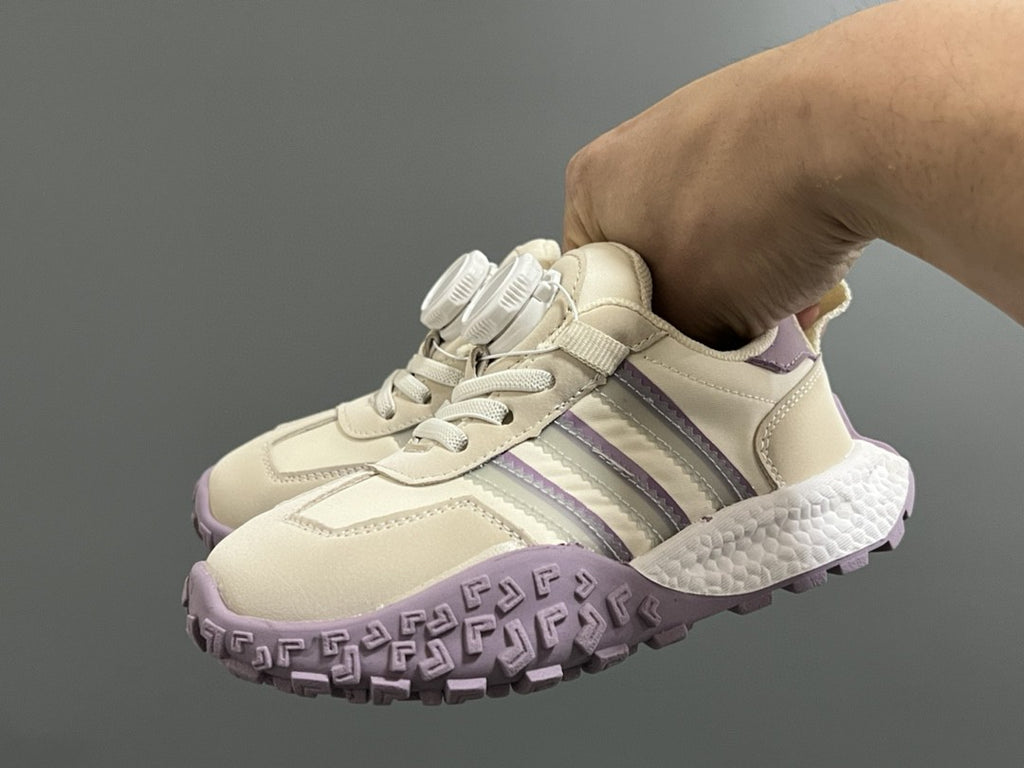 Adidas lock buckle children's dad sports shoes" cream, purple"