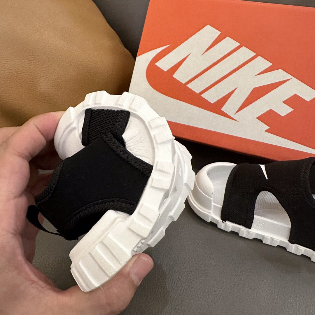 NK cute little closed toe mesh sandals" black"