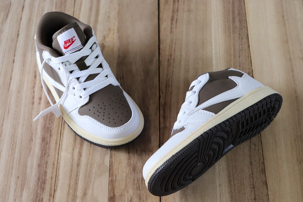 Qiaoyi low-top shoelaces" dark brown, white, cream"
