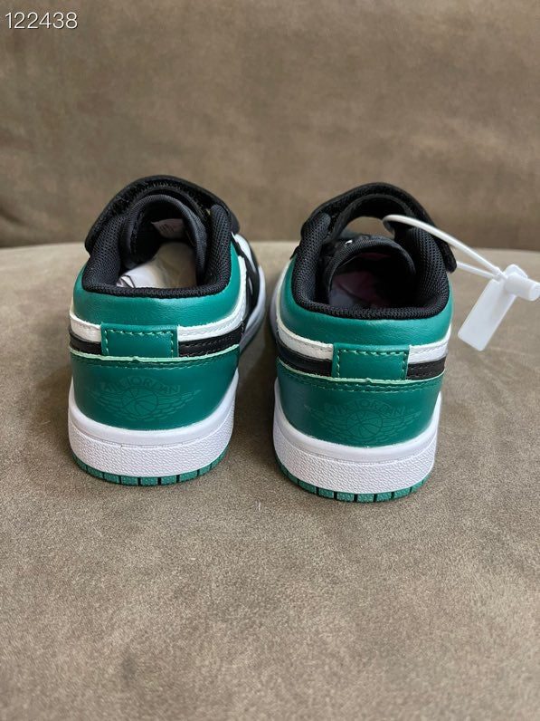 AIR JORDAN 1 low-top Velcro" white, black, green"