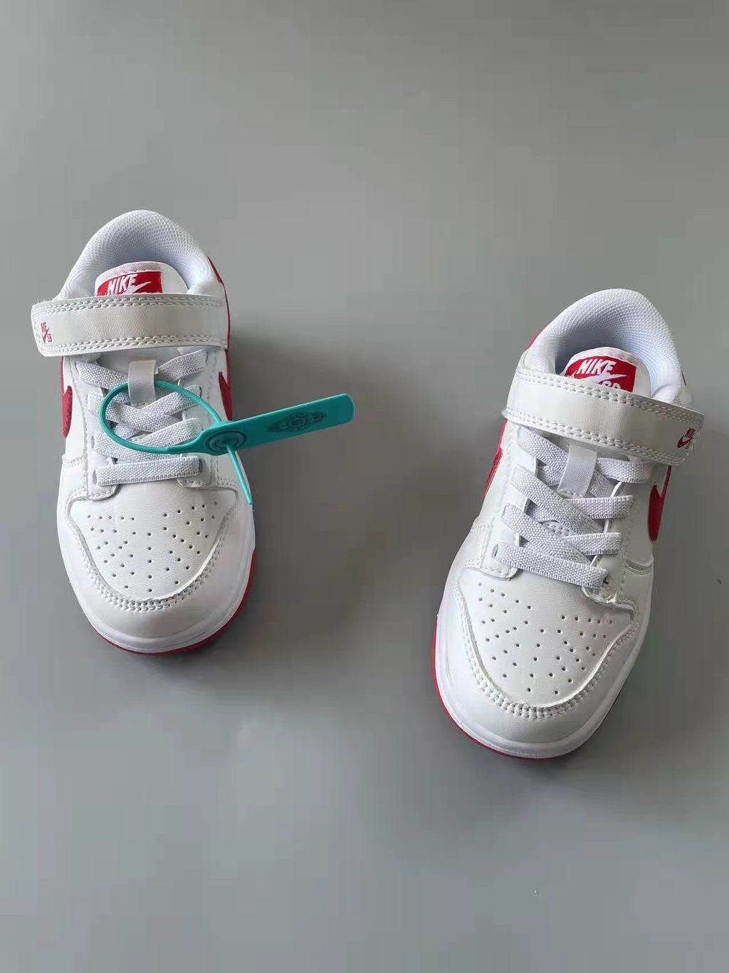 SB Velcro children's shoes" white, red"