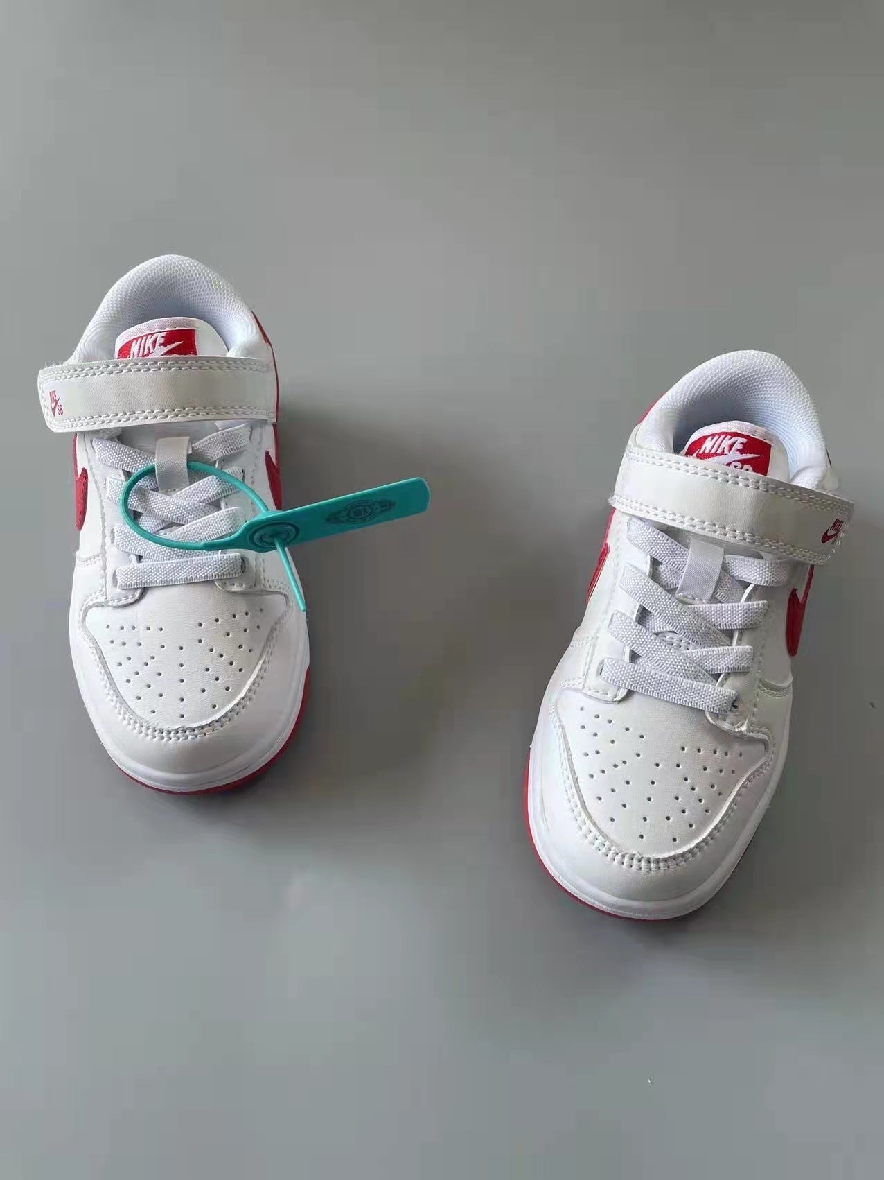 SB Velcro children's shoes" white, red"