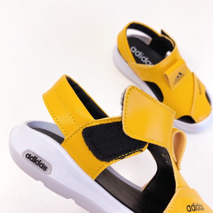 Adidas full leather bread head sandals" yellow"