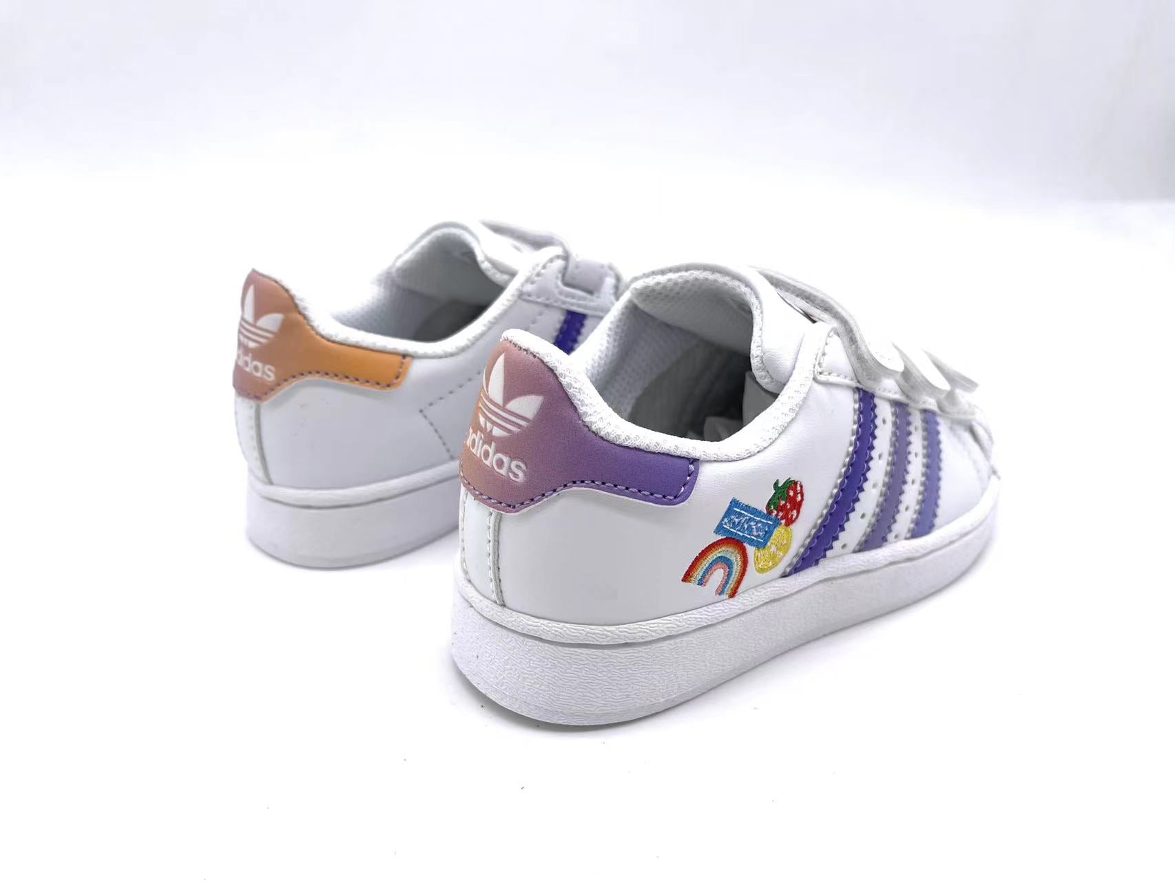 Adidas classic shell toe children's shoes" white, purple"
