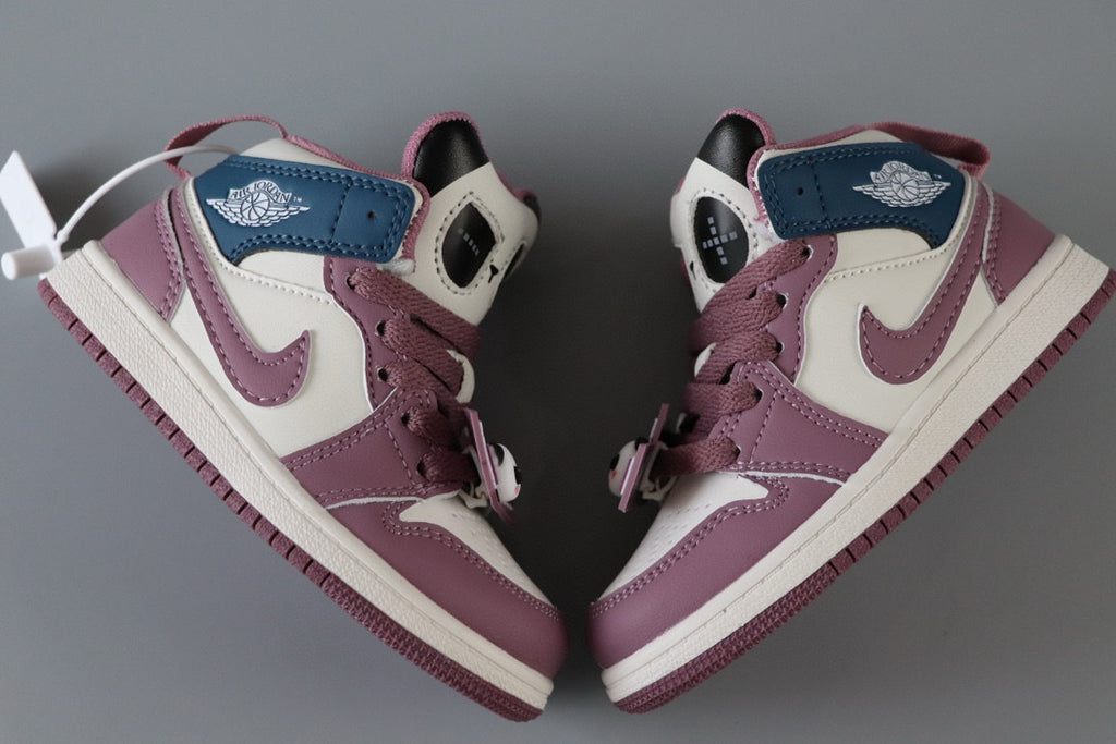 AJ Jordan Panda Light Shoes" cream, dark purple"