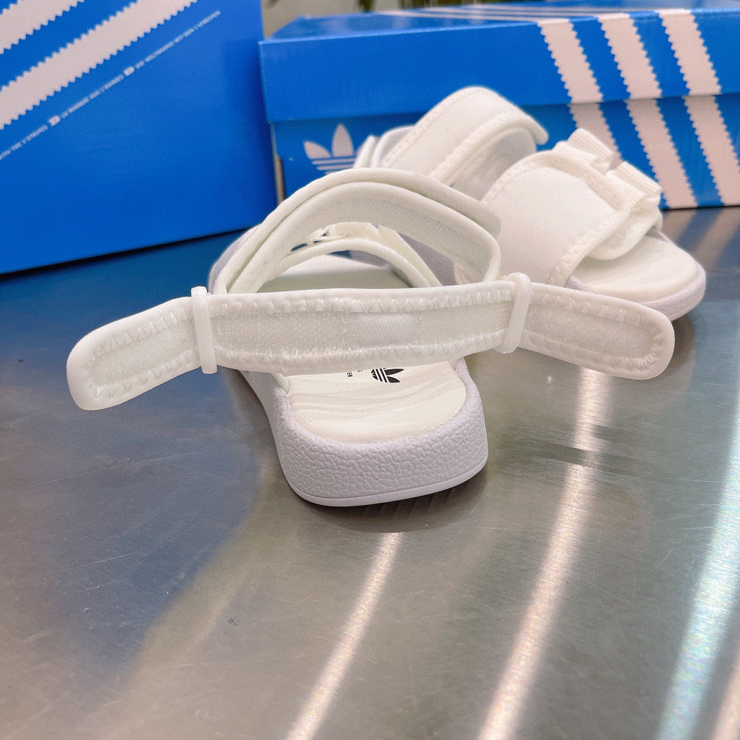 Adidas clover hook and loop beach sandals" white"