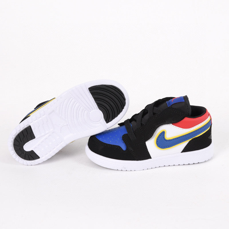 Jordan low top elastic band" white, black, blue"