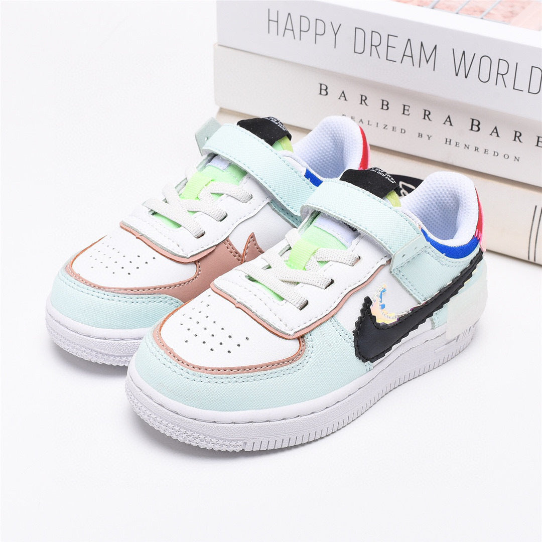 Air Force Macaron Velcro " white, sky blue"