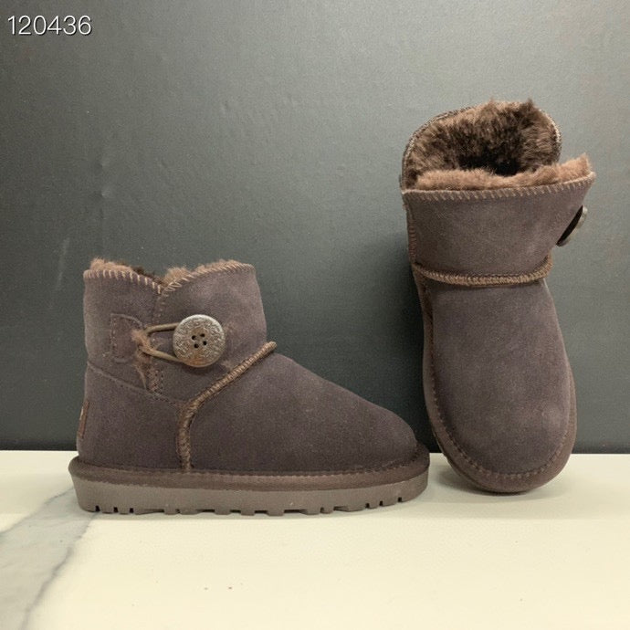 UGG mahogany buckle children's snow boots"  dark brown"