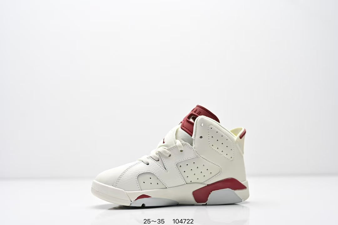 Joe 6 split leather children's shoes "white, burgundy"