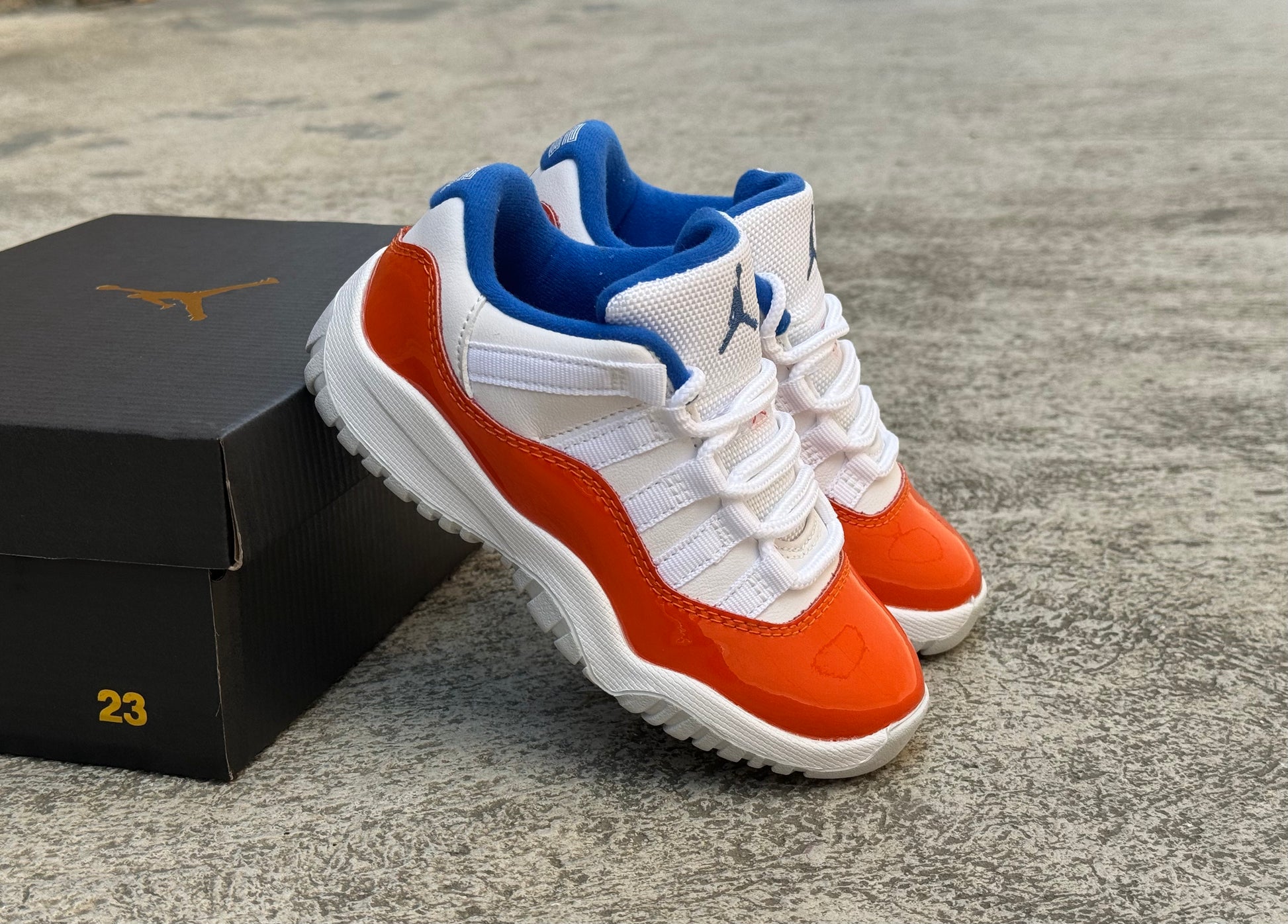 White orange blue