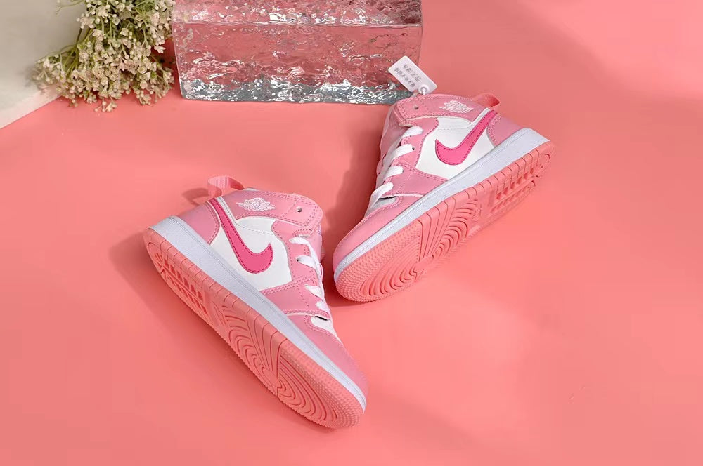 Jordan AJ1 children's shoes" white, pink"
