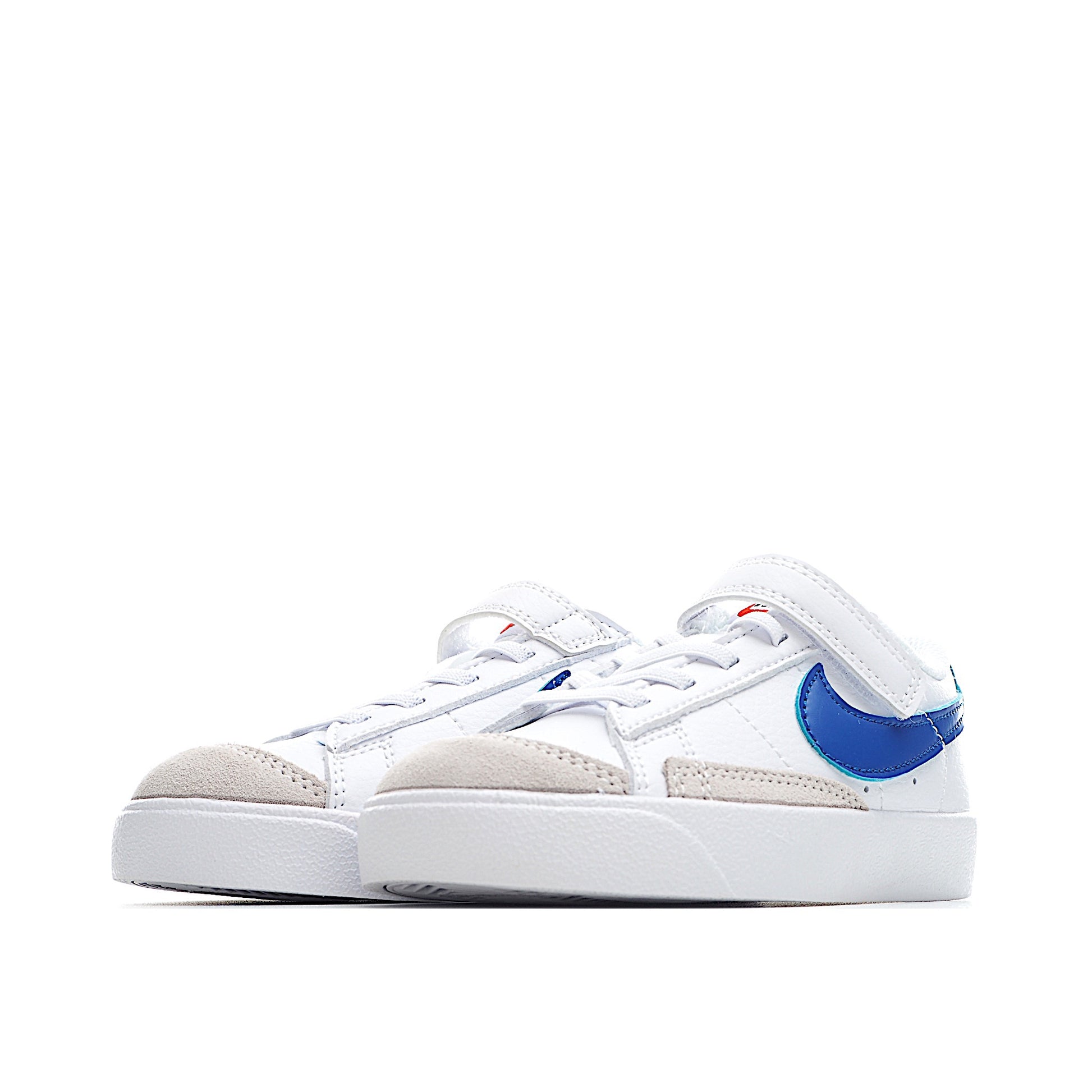 Trail Blazers Velcro Low-Top Kids Sneakers" white, blue"