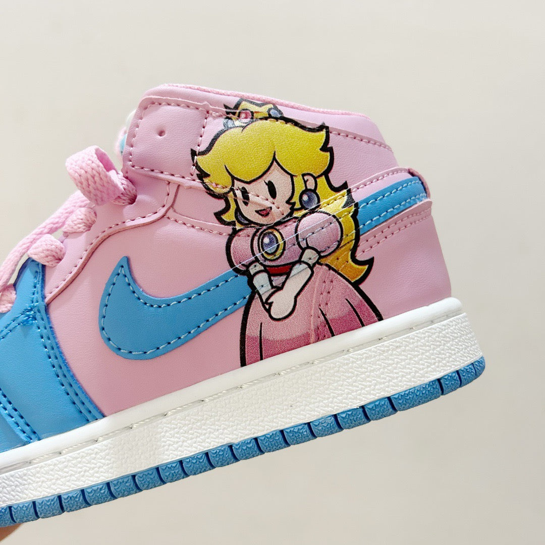 AJ1 Super Mario joint" pink, blue"