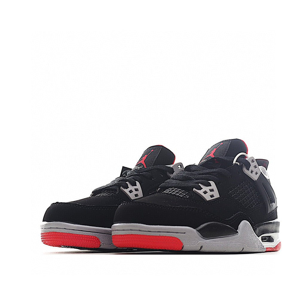 NK AJ 4th generation lace-up basketball air cushion children's shoes" black, gray"