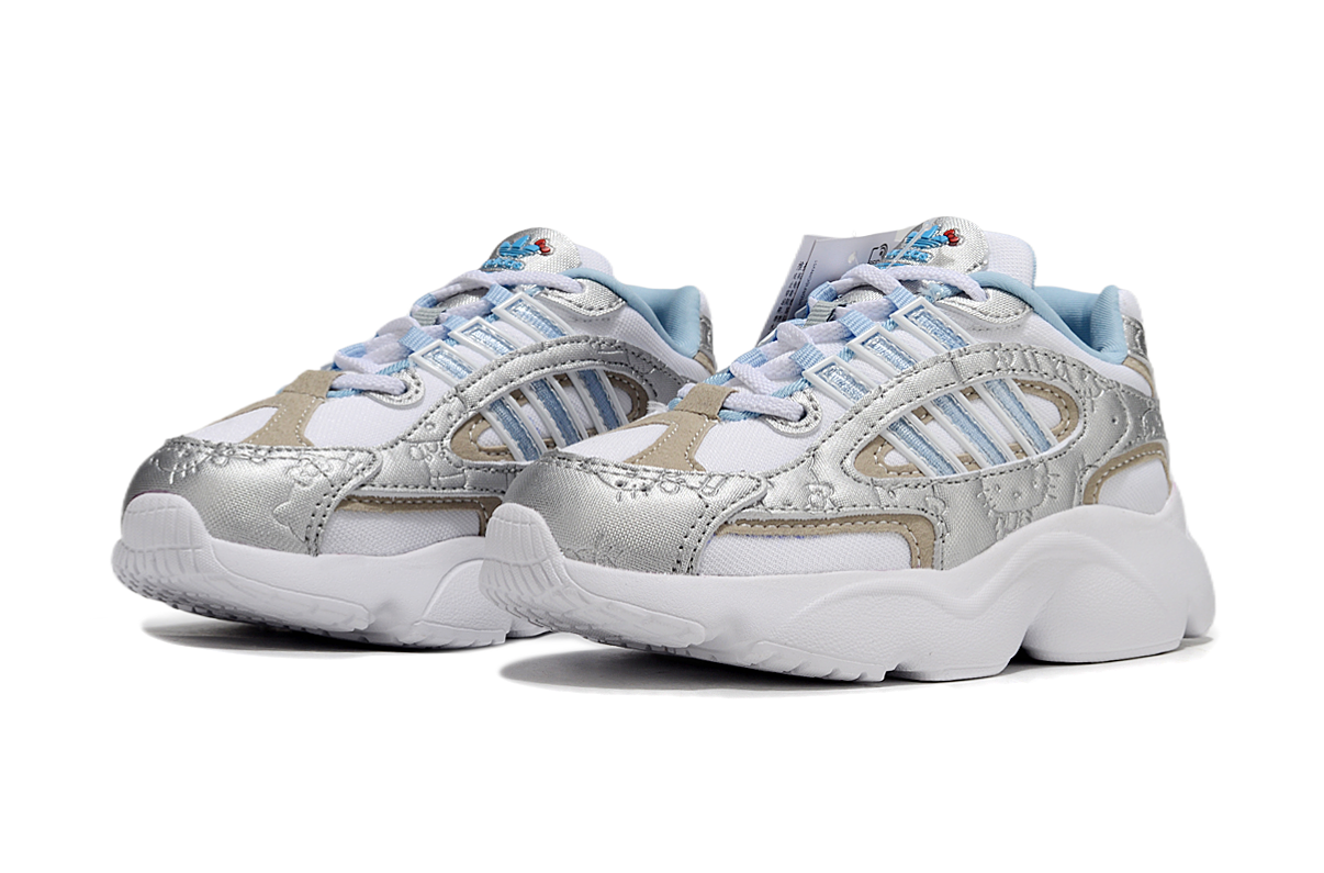 Adidas casual shoes "white and silver, light blue"