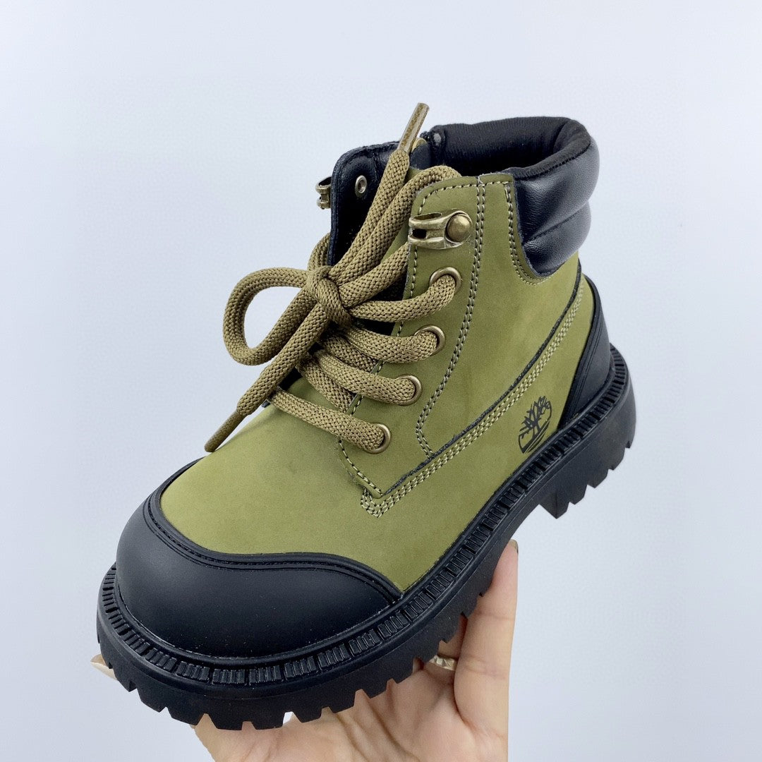 Timberland children's martin boots" olive green"