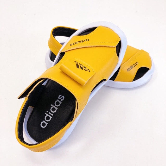 Adidas full leather bread head sandals" yellow"