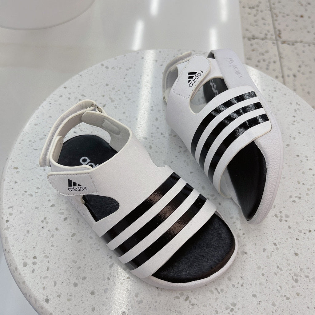 Adidas clover new sandals" white, & black"