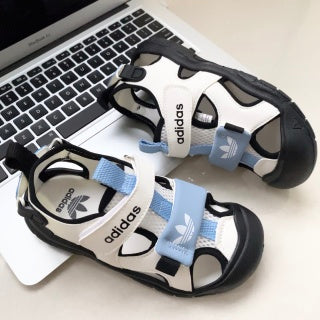 Adidas Velcro Stream Tracing Soft-soled Children's Beach Sandals" white, blue, black"