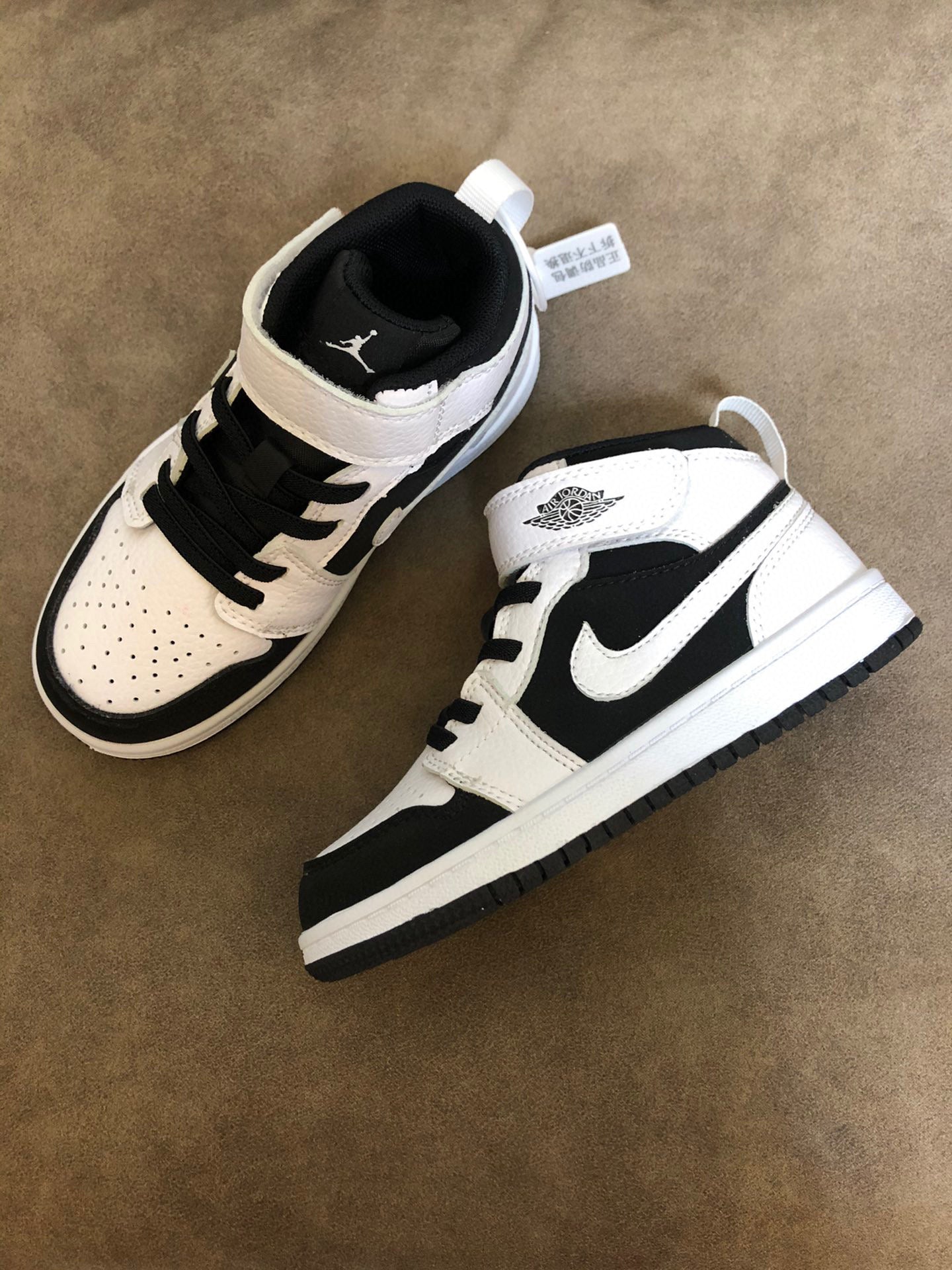 Joe's high-top Velcro children's shoes" white, black"
