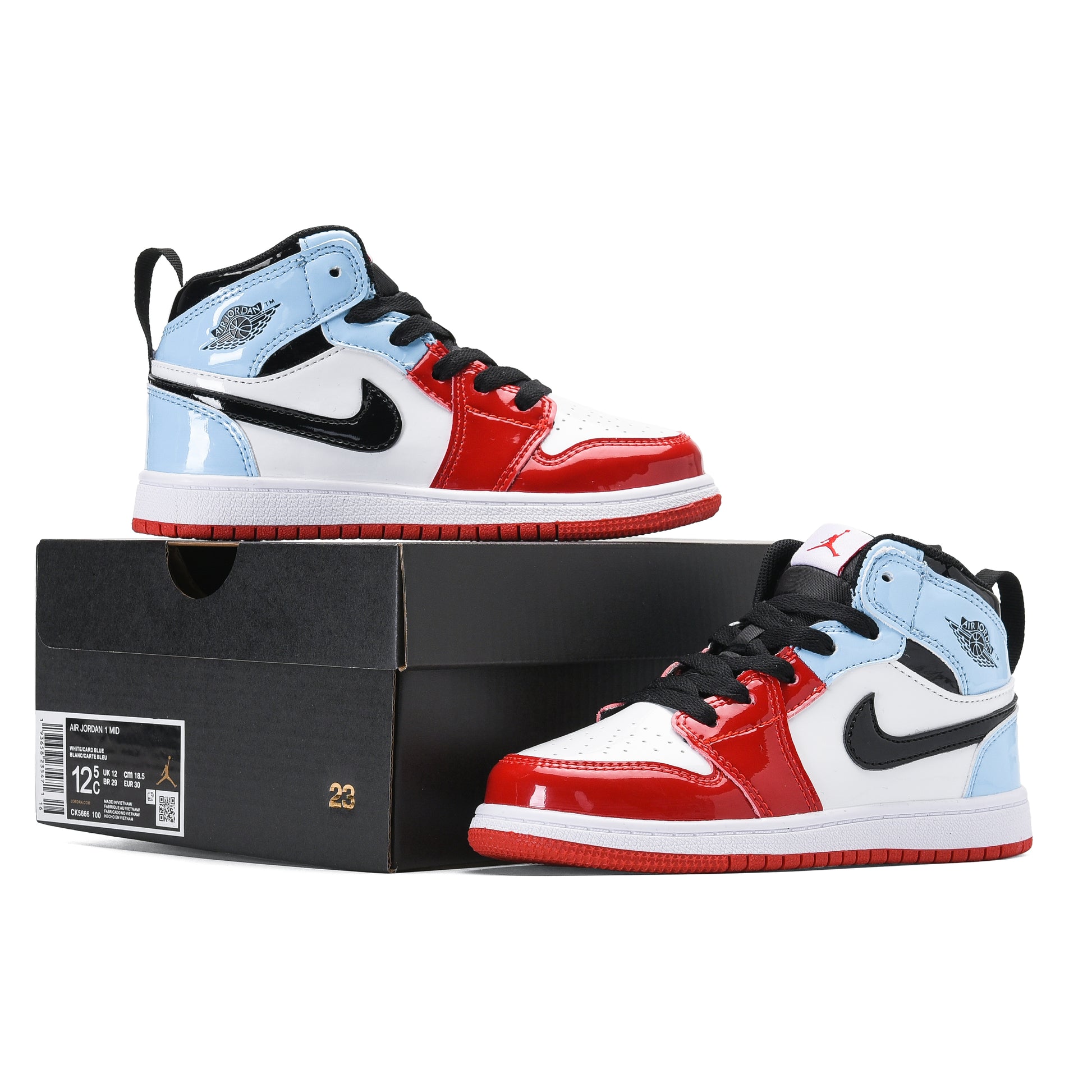 AJ-112" white, red, blue"