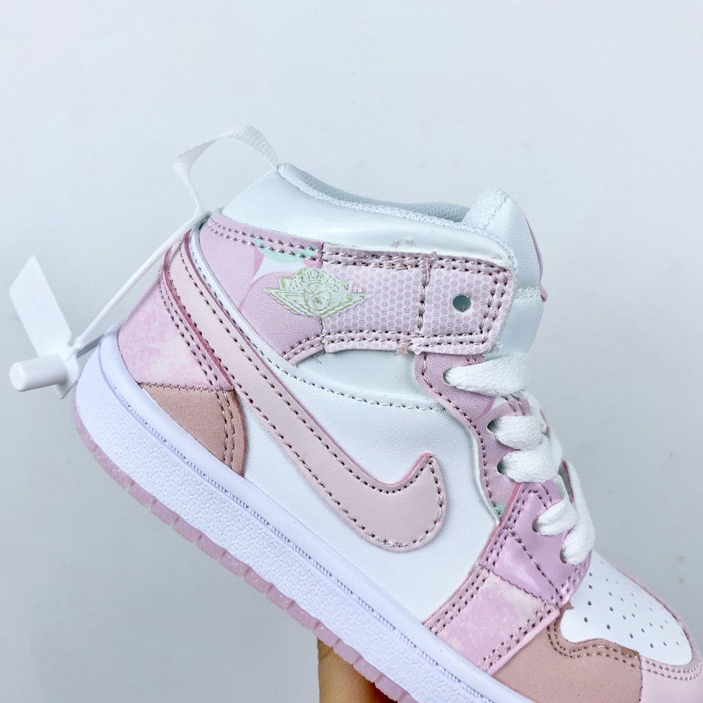 Joe 1 high top stitching" white, Pink, baby pink"