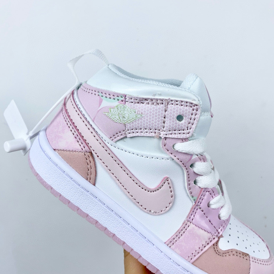 Joe 1 high top stitching" white, Pink, baby pink"