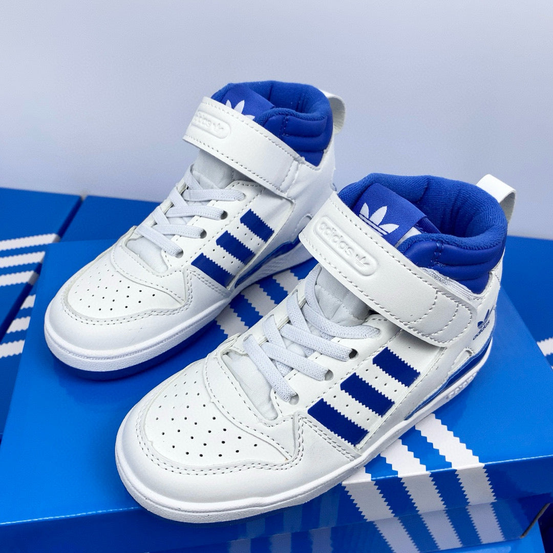 Adidas 84 high-top children's shoes" white, blue"