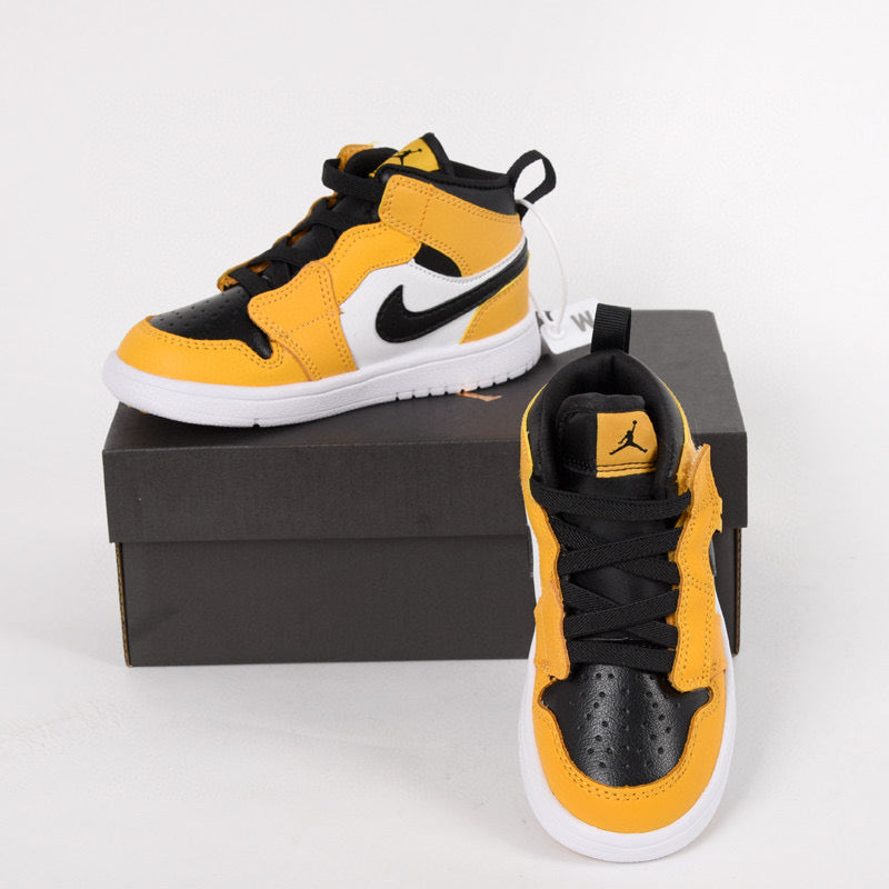 Jordan high top elastic band" white, black, yellow"